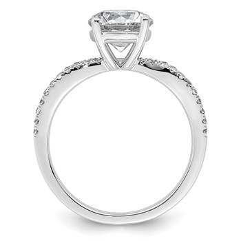 14k White Gold 2 carat Lab Grown Diamond VS+ F+ Round Complete Engagement Ring — alternate view