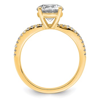 14k 2 carat Lab Grown Diamond VS+ F+ Round Complete Engagement Ring — alternate view