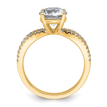 14k 2 1/4 carat Lab Grown Diamond VS+ F+ Round Complete Engagement Ring — alternate view