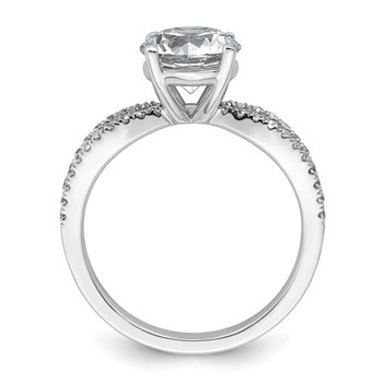 14k White Gold 2 1/4 carat Certified Lab Grown Diamond VS+ F+ Round Complete Engagement Ring — alternate view