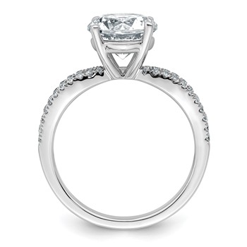 14k White Gold 2 1/2 carat Certified Lab Grown Diamond VS+ F+ Round Complete Engagement Ring — alternate view