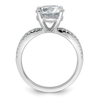 14k White Gold 2 3/4 carat Certified Lab Grown Diamond VS+ F+ Round Complete Engagement Ring — alternate view