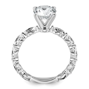 14k White Gold 2 5/8 carat Lab Grown Diamond VS+ F+ Round Complete Engagement Ring — alternate view