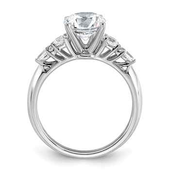 14k White Gold 1 3/4 carat Certified Lab Grown Diamond VS+ F+ Round Complete Engagement Ring — alternate view
