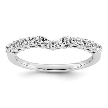 14k White Gold 3/8 carat Lab Grown Diamond VS+ F+ Complete Wedding Band