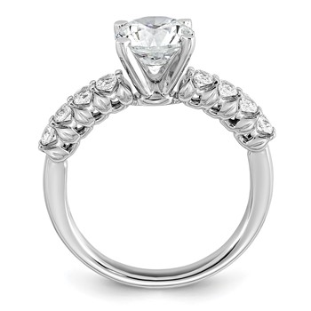 14k White Gold 1 7/8 carat Lab Grown Diamond VS+ F+ Round Complete Engagement Ring — alternate view