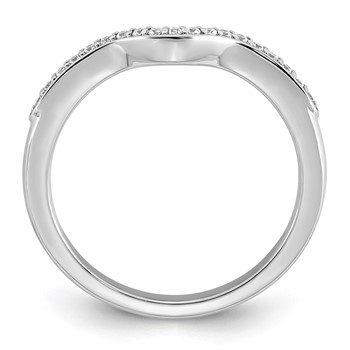 14k White Gold 1/10 carat Lab Grown Diamond VS+ F+ Complete Wedding Band — alternate view