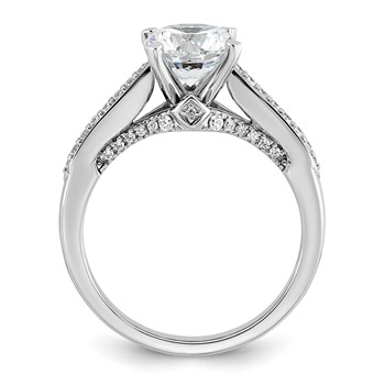 14k White Gold 1 3/4 carat Lab Grown Diamond VS+ F+ Round Complete Engagement Ring — alternate view