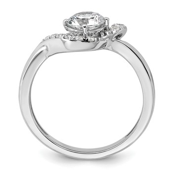 14k White Gold 7/8 carat Certified Lab Grown Diamond VS+ F+ Round Complete Engagement Ring — alternate view