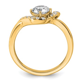 14k 7/8 carat Lab Grown Diamond VS+ F+ Round Complete Engagement Ring — alternate view