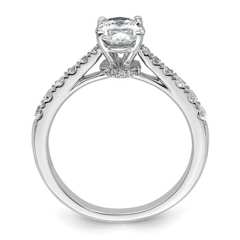 14k White Gold 1 1/2 carat Certified Lab Grown Diamond VS+ F+ Oval Complete Engagement Ring — alternate view
