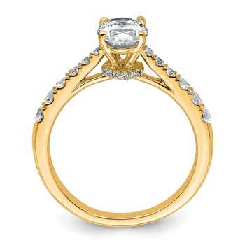 14k 1 1/2 carat Certified Lab Grown Diamond VS+ F+ Oval Complete Engagement Ring — alternate view