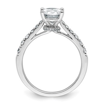 14k White Gold 2 carat Certified Lab Grown Diamond VS+ F+ Oval Complete Engagement Ring — alternate view