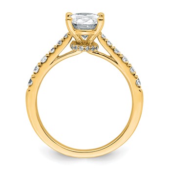 14k 2 carat Certified Lab Grown Diamond VS+ F+ Oval Complete Engagement Ring — alternate view