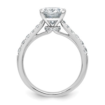 14k White Gold 2 1/2 carat Certified Lab Grown Diamond VS+ F+ Oval Complete Engagement Ring — alternate view