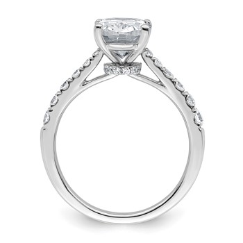 14k White Gold 3 carat Certified Lab Grown Diamond VS+ F+ Oval Complete Engagement Ring — alternate view
