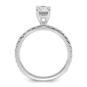 14k White Gold 1 1/3 carat Lab Grown Diamond VS+ F+ Oval Complete Shared Prong Engagement Ring — alternate view