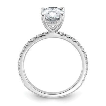 14k White Gold 2 1/3 carat Lab Grown Diamond VS+ F+ Oval Complete Shared Prong Engagement Ring — alternate view