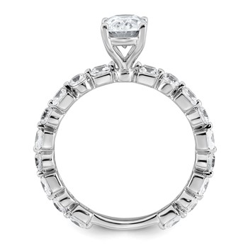 14k White Gold 2 1/2 carat Certified Lab Grown Diamond VS+ F+ Oval Complete Engagement Ring — alternate view