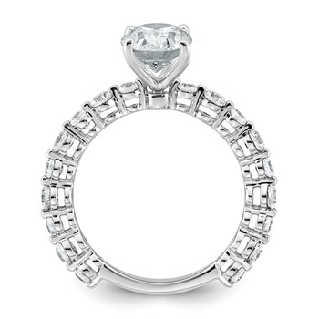 14k White Gold 2 1/3 carat Lab Grown Diamond VS+ F+ Oval Complete Shared Prong Engagement Ring — alternate view