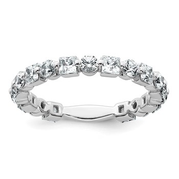 14k White Gold 1 5/8 carat Lab Grown Diamond VS+ F+ Complete Wedding Band