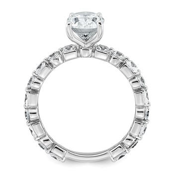 14k White Gold 3 carat Lab Grown Diamond VS+ F+ Oval Complete Engagement Ring — alternate view