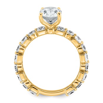 14k 3 carat Certified Lab Grown Diamond VS+ F+ Oval Complete Engagement Ring — alternate view