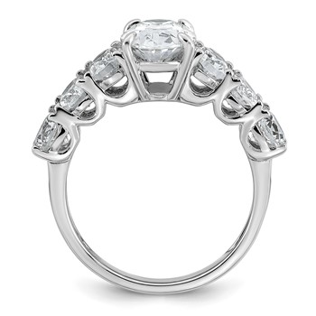 14k White Gold 3 7/8 carat Lab Grown Diamond VS+ F+ Oval Complete Engagement Ring — alternate view