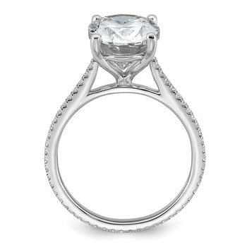 14k White Gold 4 1/4 carat Lab Grown Diamond VS+ F+ Oval Complete Engagement Ring — alternate view