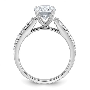 14k White Gold 1 7/8 carat Lab Grown Diamond VS+ F+ Oval Complete Engagement Ring — alternate view