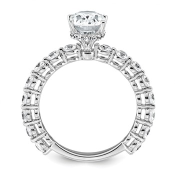 14k White Gold 2 5/8 carat Certified Lab Grown Diamond VS+ F+ Oval Complete Engagement Ring — alternate view