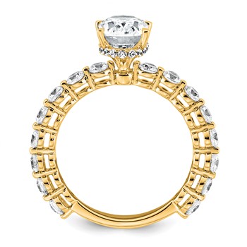 14k 2 5/8 carat Certified Lab Grown Diamond VS+ F+ Oval Complete Engagement Ring — alternate view
