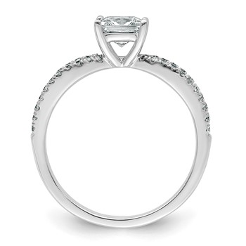 14k White Gold 1 1/4 carat Certified Lab Grown Diamond VS+ F+ Princess Complete Engagement Ring — alternate view