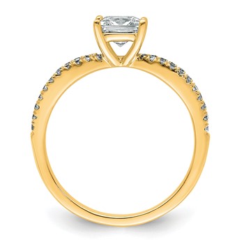 14k 1 1/4 carat Certified Lab Grown Diamond VS+ F+ Princess Complete Engagement Ring — alternate view