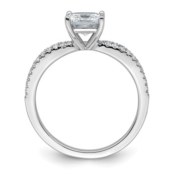 14k White Gold 1 1/2 carat Lab Grown Diamond VS+ F+ Princess Complete Engagement Ring — alternate view