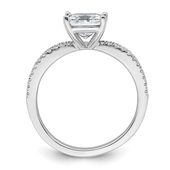 14k White Gold 1 3/4 carat Lab Grown Diamond VS+ F+ Princess Complete Engagement Ring — alternate view