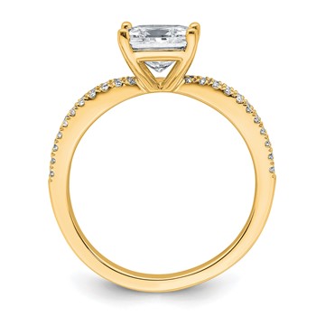 14k 1 3/4 carat Lab Grown Diamond VS+ F+ Princess Complete Engagement Ring — alternate view