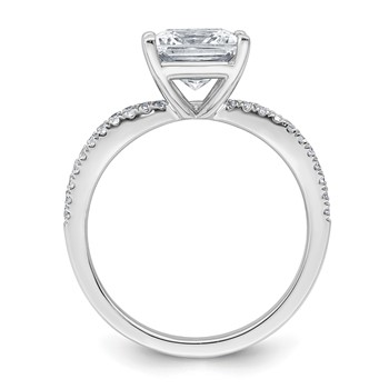 14k White Gold 2 carat Lab Grown Diamond VS+ F+ Princess Complete Engagement Ring — alternate view