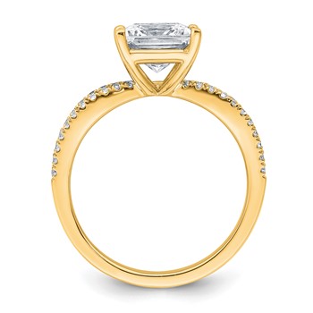 14k 2 carat Lab Grown Diamond VS+ F+ Princess Complete Engagement Ring — alternate view