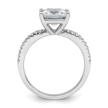 14k White Gold 2 1/4 carat Lab Grown Diamond VS+ F+ Princess Complete Engagement Ring — alternate view