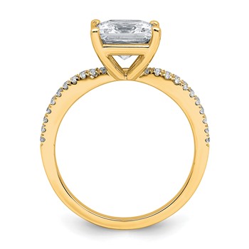 14k 2 1/4 carat Certified Lab Grown Diamond VS+ F+ Princess Complete Engagement Ring — alternate view