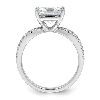 14k White Gold 2 1/2 carat Lab Grown Diamond VS+ F+ Princess Complete Engagement Ring — alternate view