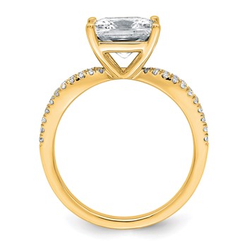 14k 2 1/2 carat Certified Lab Grown Diamond VS+ F+ Princess Complete Engagement Ring — alternate view