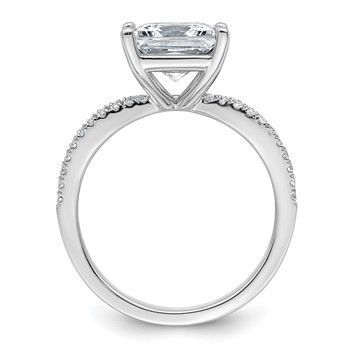 14k White Gold 2 3/4 carat Lab Grown Diamond VS+ F+ Princess Complete Engagement Ring — alternate view
