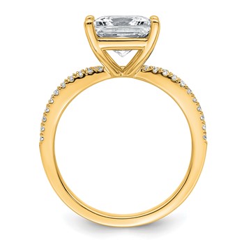 14k 2 3/4 carat Certified Lab Grown Diamond VS+ F+ Princess Complete Engagement Ring — alternate view