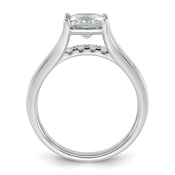 14k White Gold 1 7/8 carat Lab Grown Diamond VS+ F+ Princess Complete Engagement Ring — alternate view