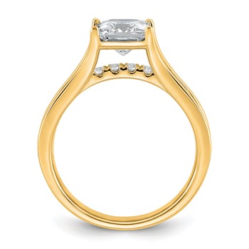 14k 1 7/8 carat Lab Grown Diamond VS+ F+ Princess Complete Engagement Ring — alternate view