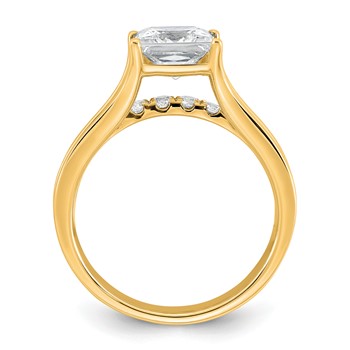 14k 2 1/2 carat Lab Grown Diamond VS+ F+ Princess Complete Engagement Ring — alternate view