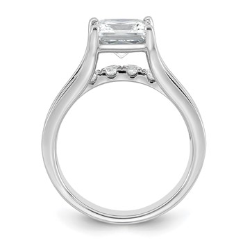 14k White Gold 3 1/6 carat Lab Grown Diamond VS+ F+ Princess Complete Engagement Ring — alternate view