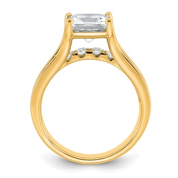 14k 3 1/6 carat Certified Lab Grown Diamond VS+ F+ Princess Complete Engagement Ring — alternate view